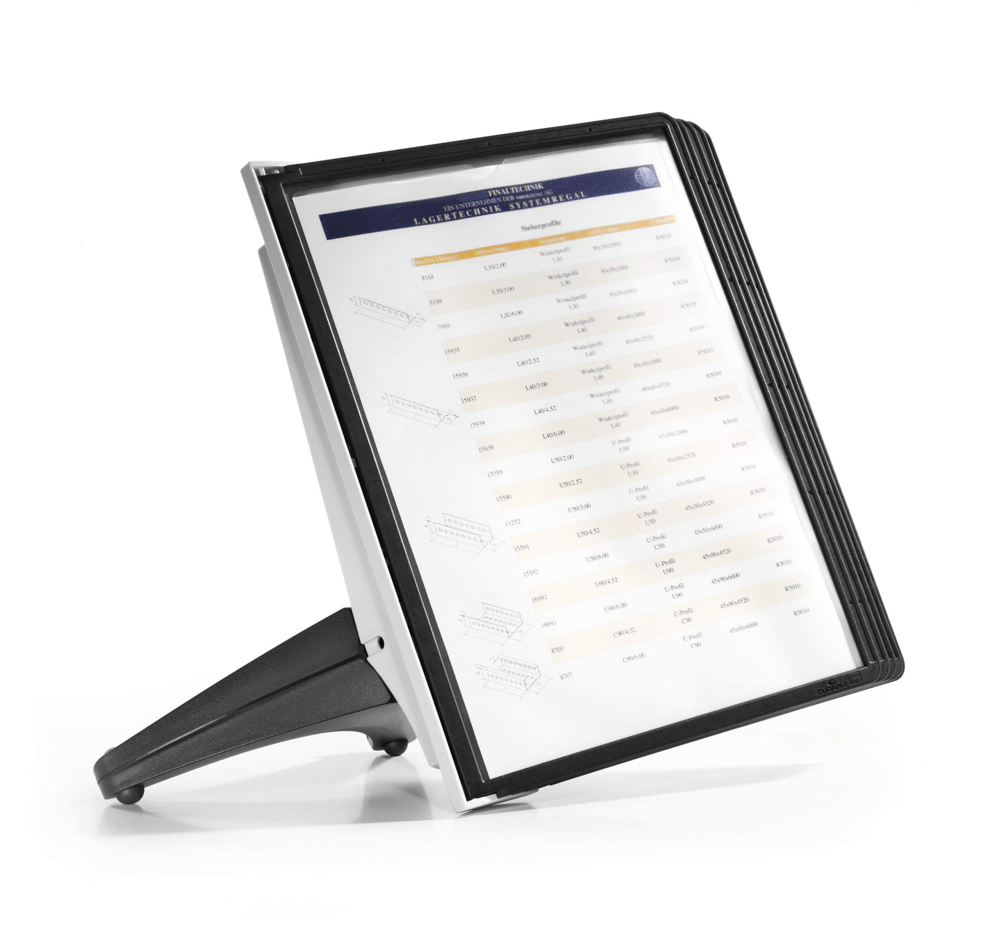 Durable SHERPA SOHO TABLE 5 Desk Display Panel Stand | 5 Panels | A4 Black