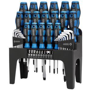 81294 Draper Soft Grip Screwdriver, Hex. Key and Bit Set (44 Piece) 865/44 Screwdriver Sets Professional Trade DIY Workshop Garage Use