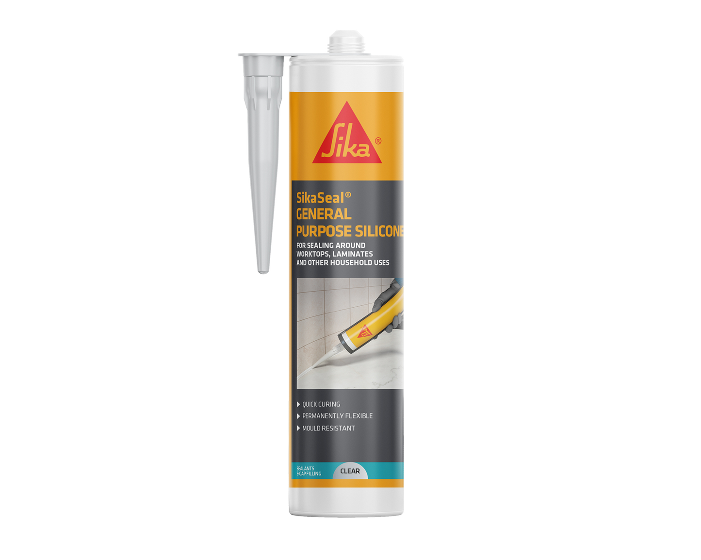 Sika General Purpose Silicone Sealant 310ml Waterproof Flexible Sealant for Kitchens Bathrooms Windows Doors Glazing and General Building Applications