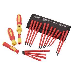 81762 XP1000 XP1000 VDE Interchangeable Torque Screwdriver Set (19 Piece) 965T/19 VDE Screwdrivers Professional Trade DIY Workshop Garage Use