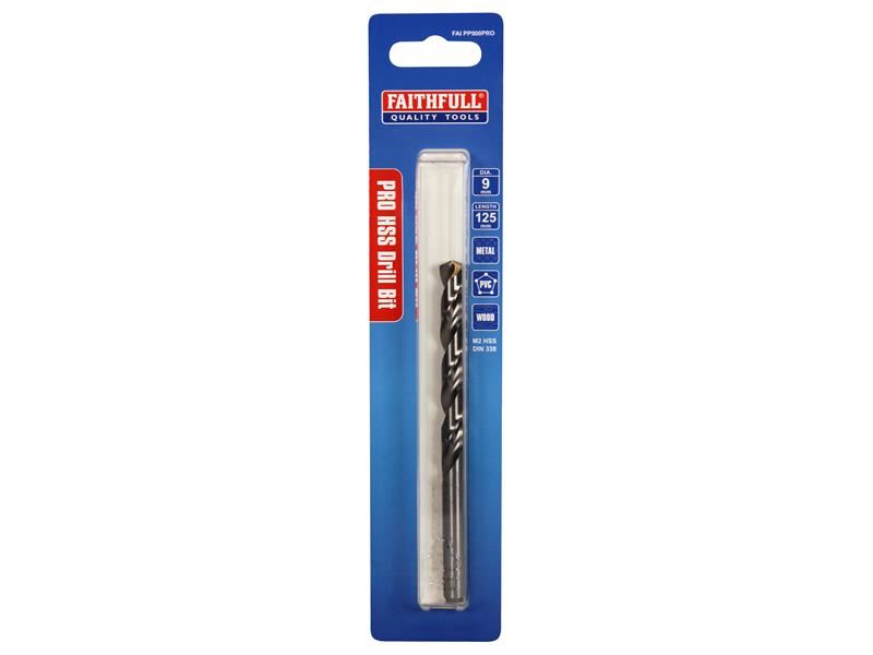 Faithfull FAIPP900PRO Professional HSS Jobber Drill Bit Pre Pack 9.00mm OL:125mm WL:76mm |