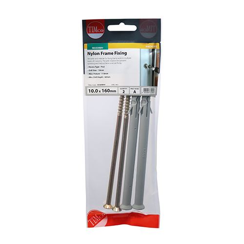 TIMCO Nylon Frame Fixing - ZYP 10.0 x 160 Pack 2