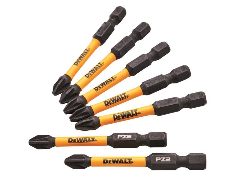 DeWalt Power Tools Impact Bits PZ2 x 50mm (5 + 2 Carded)