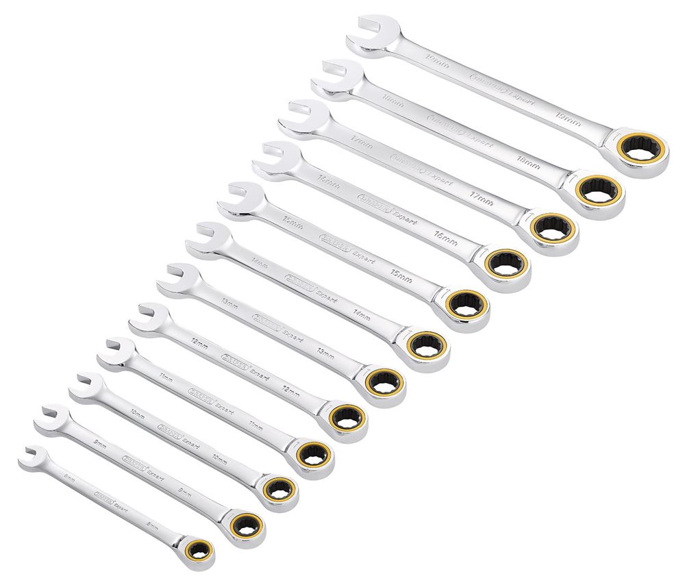 Draper 12PC RATCHETING SPANNER SET 03897 HI-TORQ® Metric Ratchet Combination Spanner Set (12 Piece)