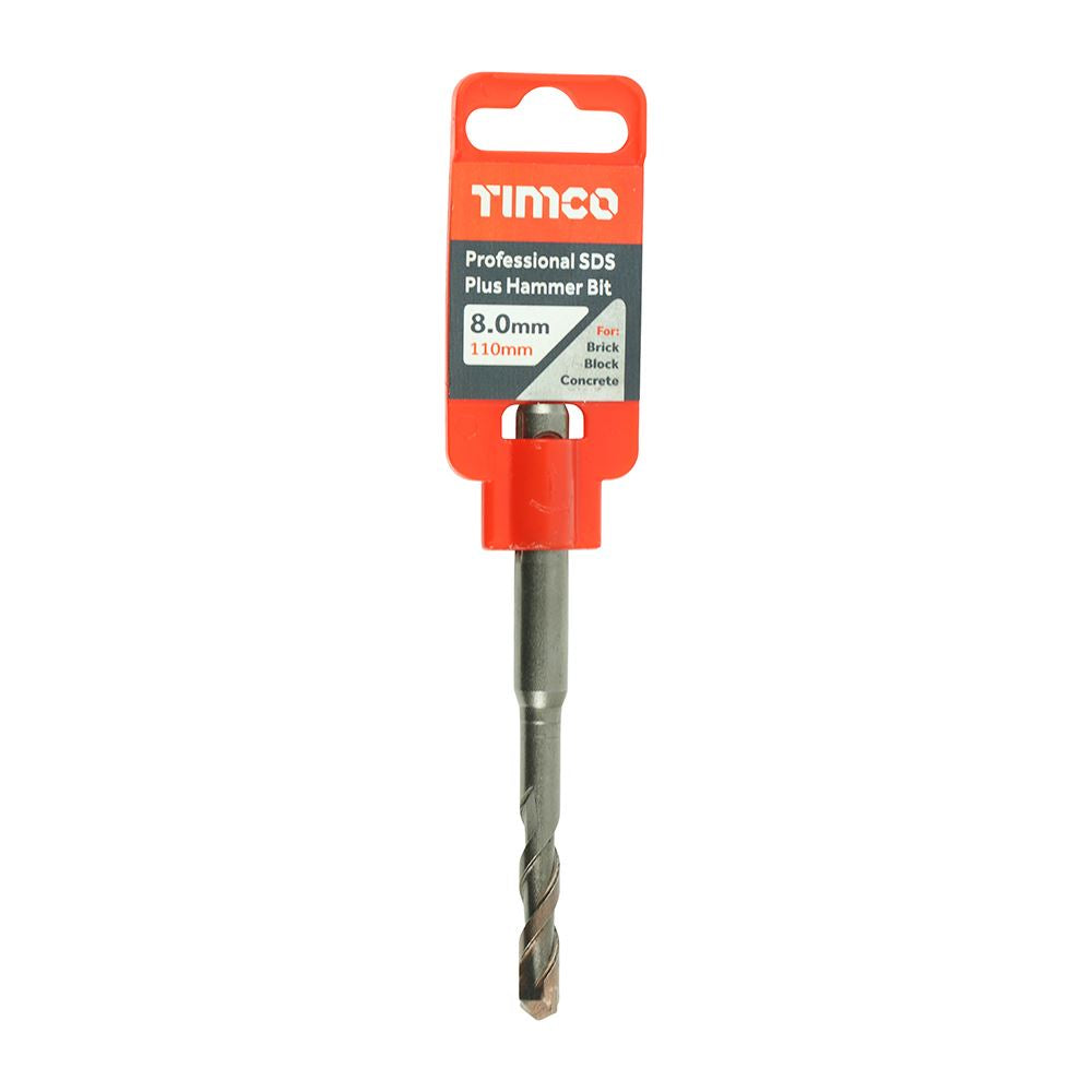 TIMCO Pro SDS Plus Hammer Bits (PGM) 8.0 x 110 Pack 1