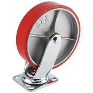 Draper IND.PU CASTOR PLATE-200MM DIA 65532 65532 Heavy Duty Polyurethane Wheeled Swivel Plate Castors