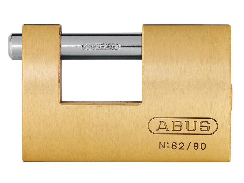 ABUS 11580 82/90mm Monoblock Brass Shutter Padlock Keyed Alike 8523