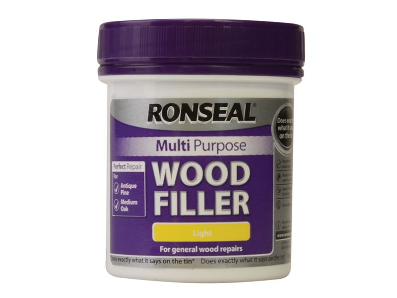 Ronseal 34736 Multipurpose Wood Filler Tub Light 250g