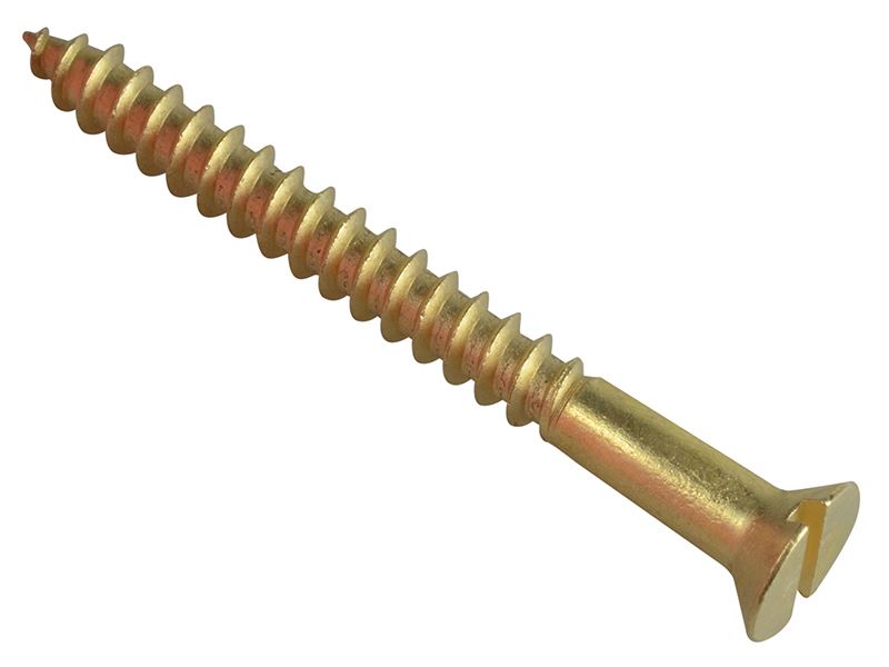 ForgeFix Wood Screw Slotted CSK Brass 2in x 10 ForgePack 6