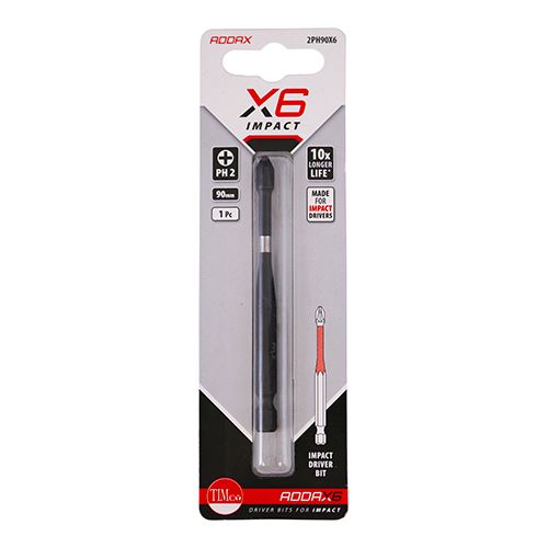 TIMCO X6 Impact Phillips Driver Bit No.2 x 90 Pack 1