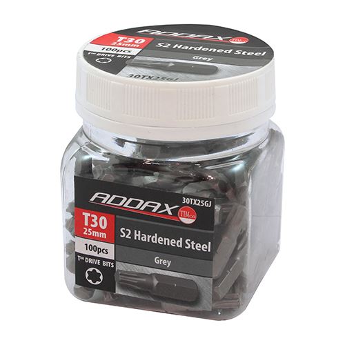 TIMCO TX Drive Driver Bit - S2 Grey TX30 x 25 Grey Pack 100