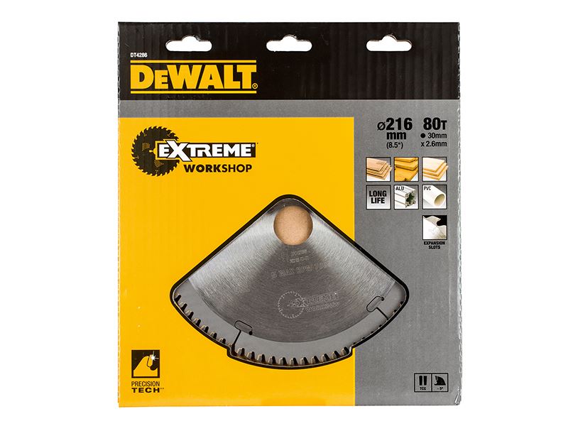 DeWalt DT4286-QZ Series 40 Circular Saw Blade 216 x 30mm x 80T TCG/Neg