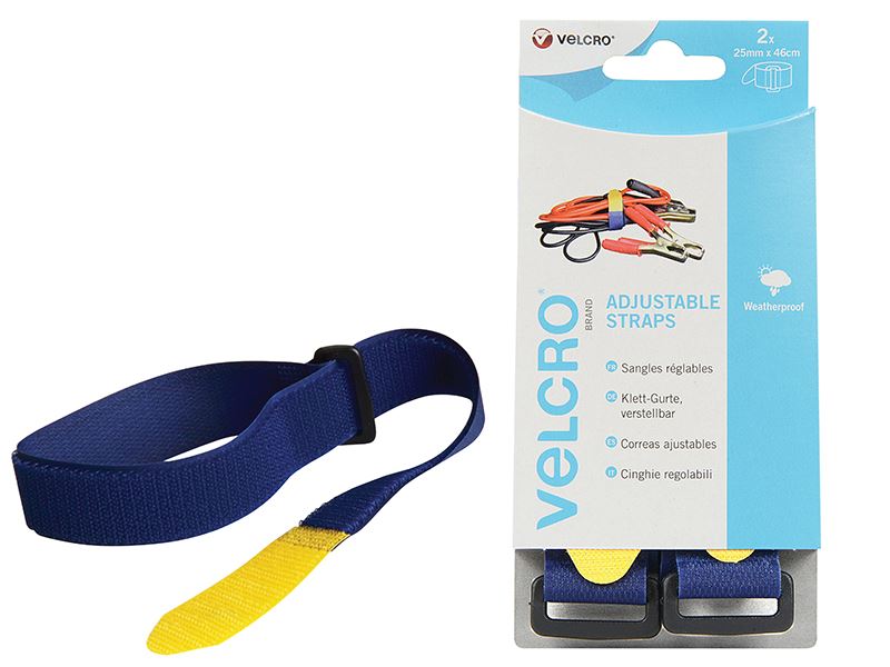 VELCRO 60328 Adjustable Straps (2) 25mm x 46cm Blue