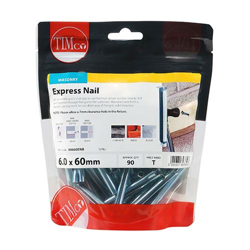 TIMCO Express Nail - BZP 6.0 x 60 Silver Pack 90