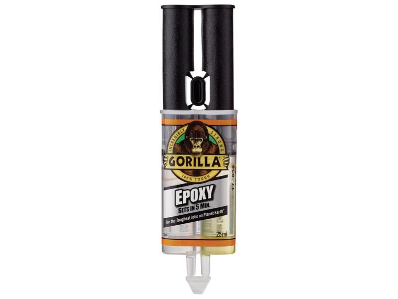 GorillaGlue 6044001 Gorilla 5 Min 2-Part Epoxy Syringe 25ml