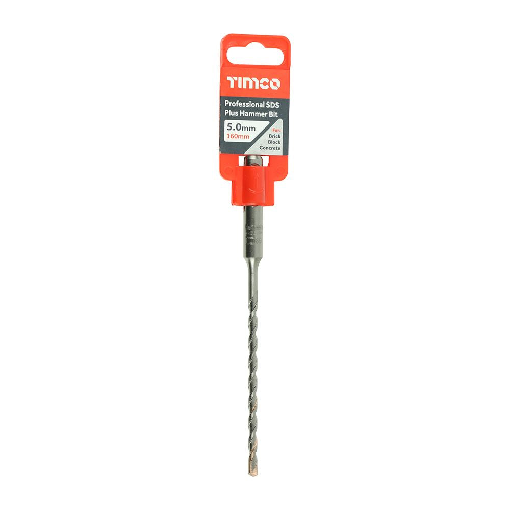 TIMCO Pro SDS Plus Hammer Bits (PGM) 5.0 x 160 Pack 1