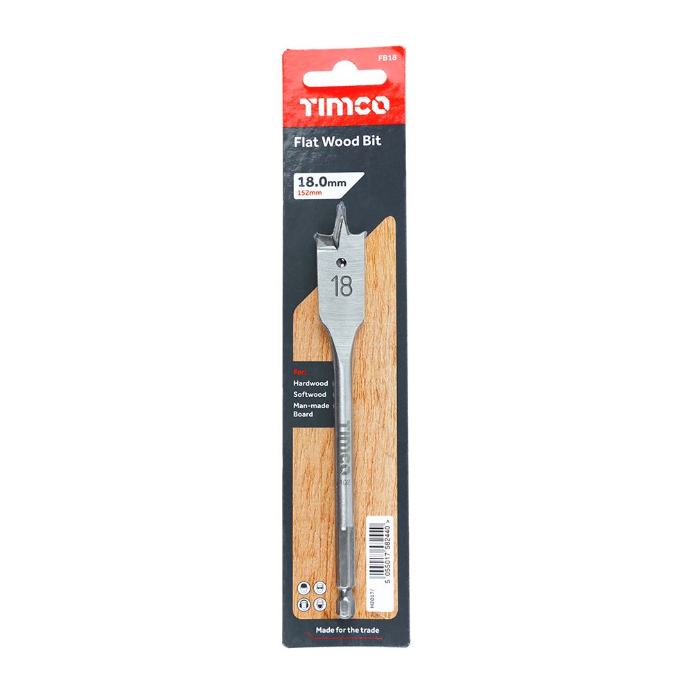 TIMCO Flat Wood Bit 18.0 x 152 Pack 1