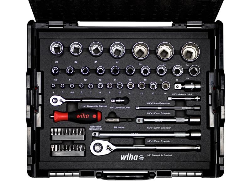 WHA 1/4in & 1/2in Nut Driver & Bit Set, 60 Piece (inc. Case)