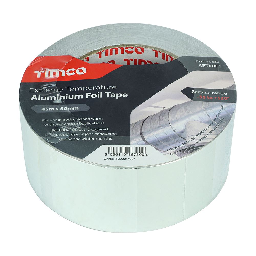 TIMCO Aluminium Foil Tape-Ext. Temp nan 45m x 50mm Pack 1.0
