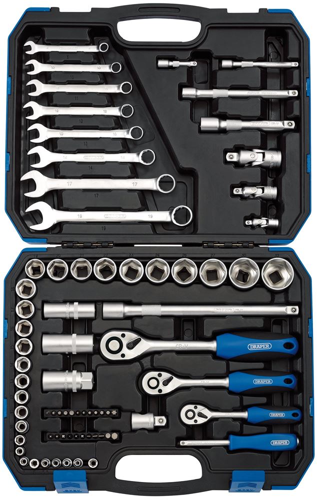 DRAPER 16364 - 1/4", 3/8" and 1/2" Sq. Dr. Metric Tool Kit (75 Piece)