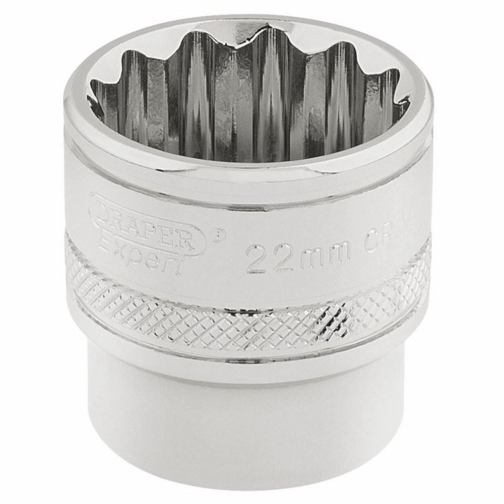 Draper 22MM 12POINT SOCKET 3/8DR-PCKD 32800 3/8" Sq. Dr. Metric Sockets (Polished Chrome)