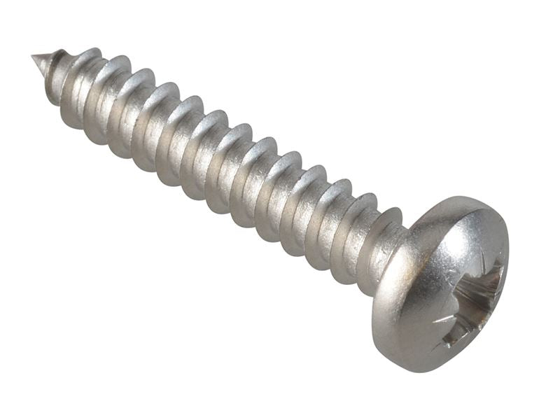 ForgeFix Self-Tapping Screw Pozi Compatible Pan Head SS 1in x 10 ForgePack 15