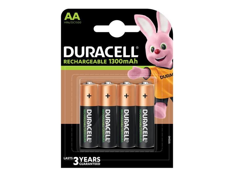 DUR AA Cell 1300Mah Rechargeable Batteries (Pack 4)
