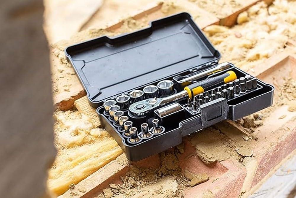 Stanley 1/4in 37 Piece Compact Socket Set STMT82672-0 Ratchet Kit