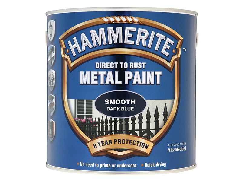 Hammerite 5084845 Direct to Rust Smooth Finish Metal Paint Dark Blue 2.5 Litre