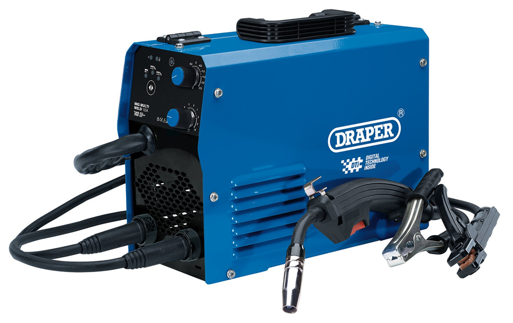 Draper 120A MIG INVERTER WELDER 70049 Gasless 120A MIG Inverter Multi Welder DTi