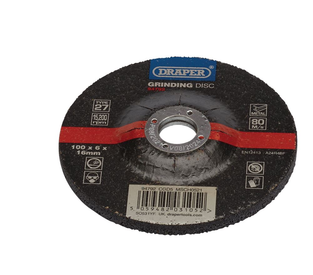 Draper GRIND/DISC METAL - 100X6MM DPC 94792 DPC Metal Grinding Discs