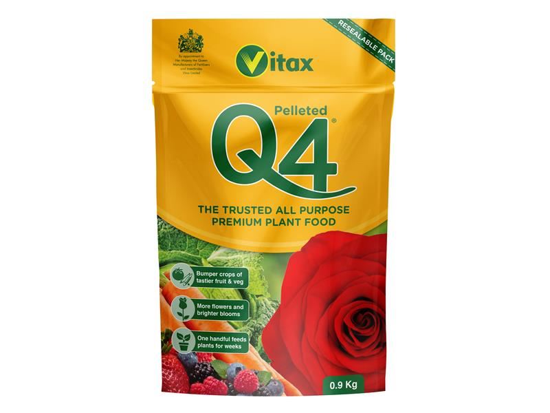 Vitax 6QF901 Q4 Pelleted Fertilizer 0.9kg Pouch