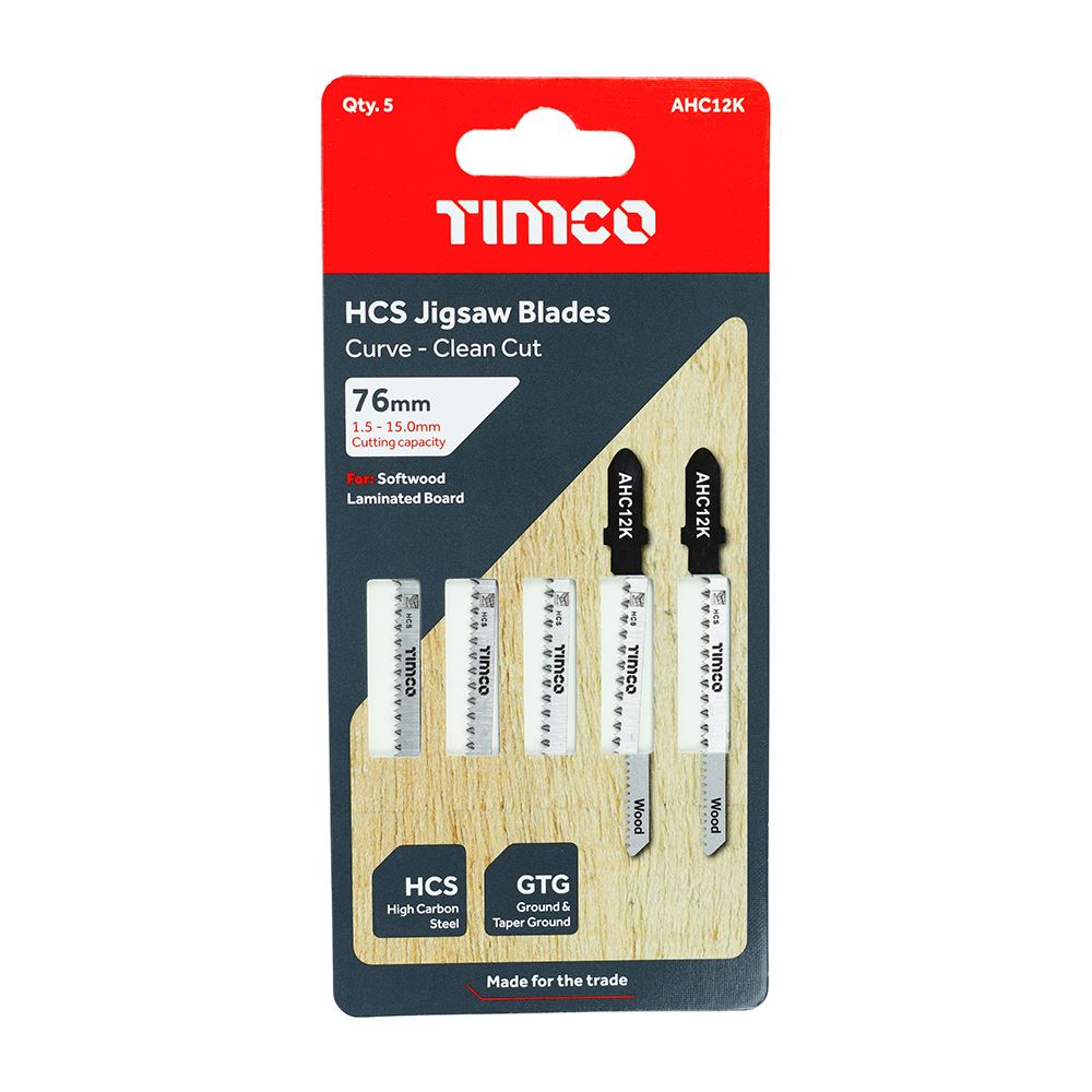 TIMCO Jigsaw Blade for Wood T101AO Pack 5