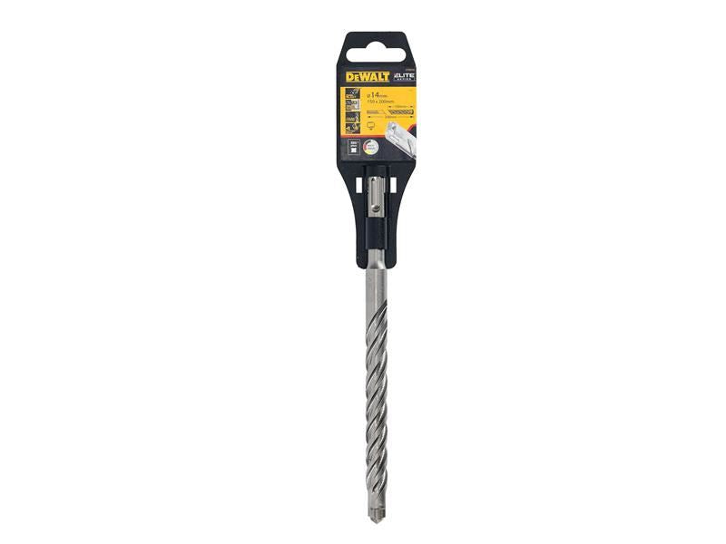 DeWalt Power Tools ELITE SDS+ Full Head Carbide 4 Cutter Drill Bit 14 x 200mm