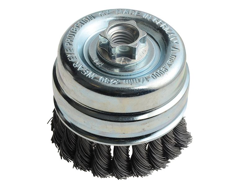 Lessmann 484.217 Knot Cup Brush 80mm M14x2, 0.50 Steel Wire*