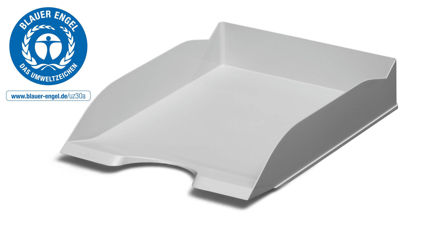 Durable ECO Recycled Plastic Stackable Letter Tray Document File | A4+ Grey