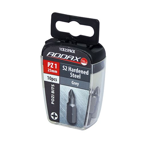 TIMCO Pozi Driver Bit - S2 Grey No.1 x 25 Grey Pack 10