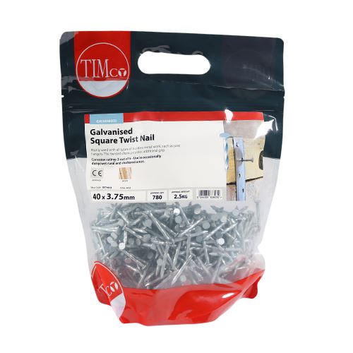 TIMCO Square Twist Nail - Galvanised 40 x 3.75 Pack 2.5