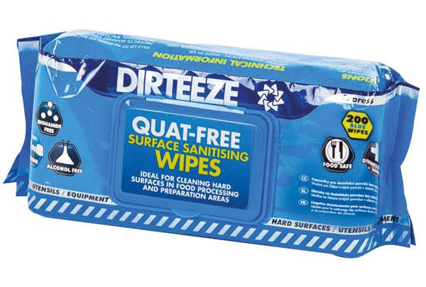DIRTEEZE QUAT-FREE SURFACE SANITISING WIPES BLUE