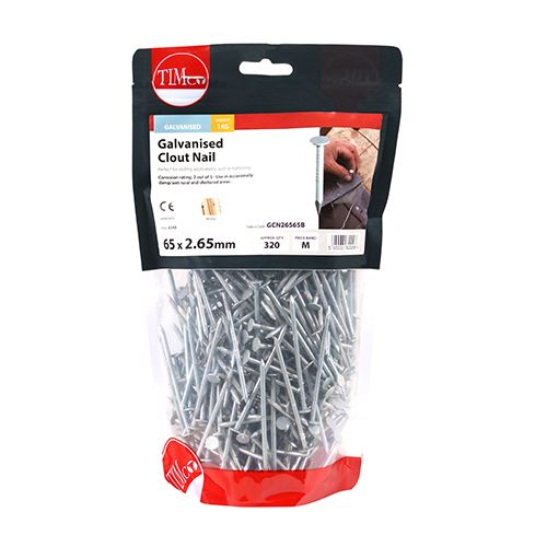 TIMCO Clout Nail - Galvanised 65 x 2.65 Pack 1