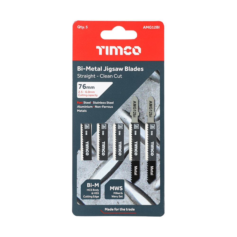 TIMCO Bi-Met Jigsaw Blade for Metal T118BF Pack 5