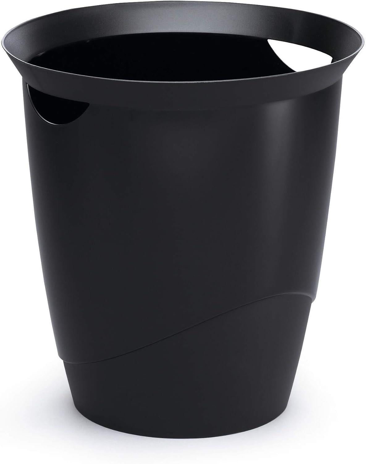 Durable Trend 16 Litre Black Waste Paper Bin Office Bedroom Waste Basket