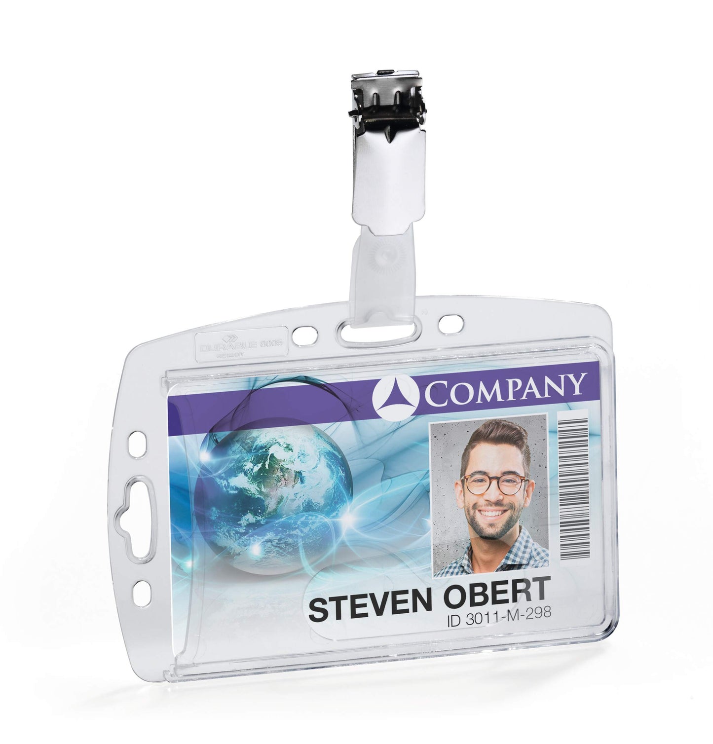 Durable Enclosed Card Security Pass ID Badge Holders with Clip | 25 Pack | Clear