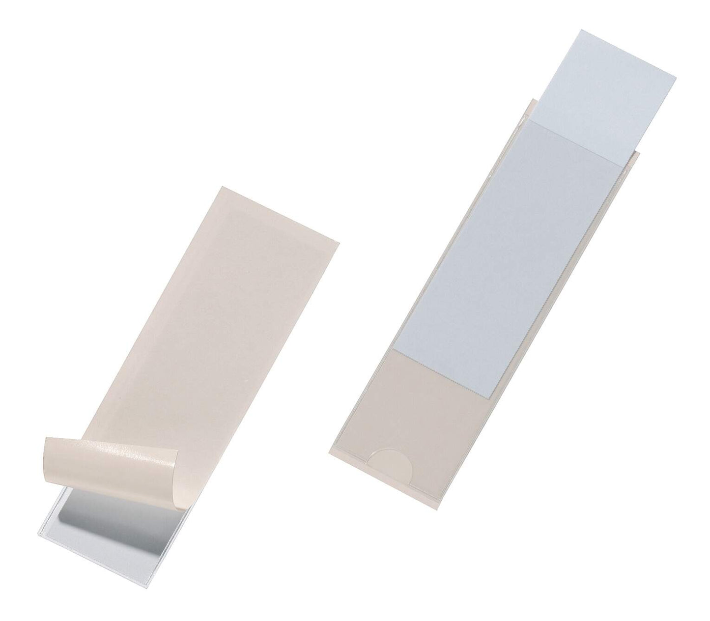 Durable POCKETFIX Self-Adhesive Clear Label Sleeve Pockets | 10 Pack | 100x30mm