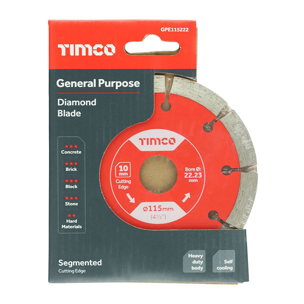 TIMCO GP Diamond Blade Seg 115 x 22.2 Pack 1