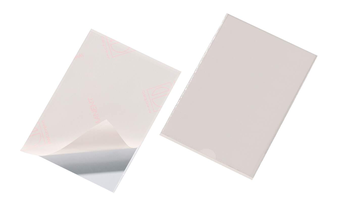 Durable POCKETFIX Self-Adhesive Clear Label Sleeve Pockets | 25 Pack | A6