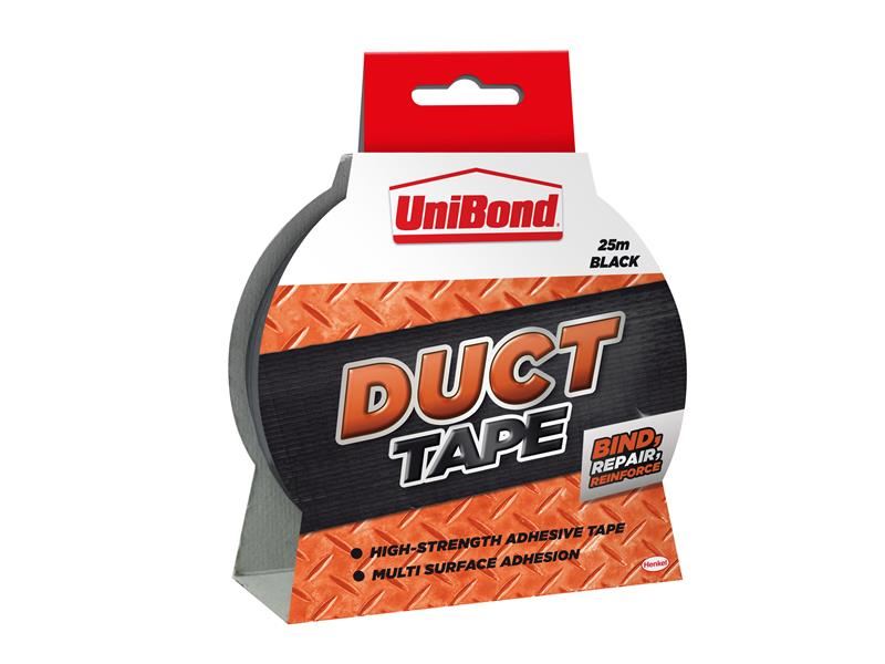 UniBond Original Duct Tape High Strength Adhesive - 50 mm x 25 m, Black