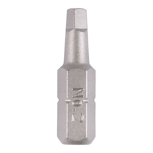 TIMCO Square Driver Bit - S2 Grey No.2 x 25 Grey Pack 2