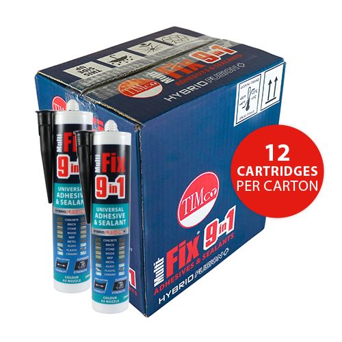 TIMCO 9in1 Adhesive & Sealant Black Black 290ml Pack 1.0