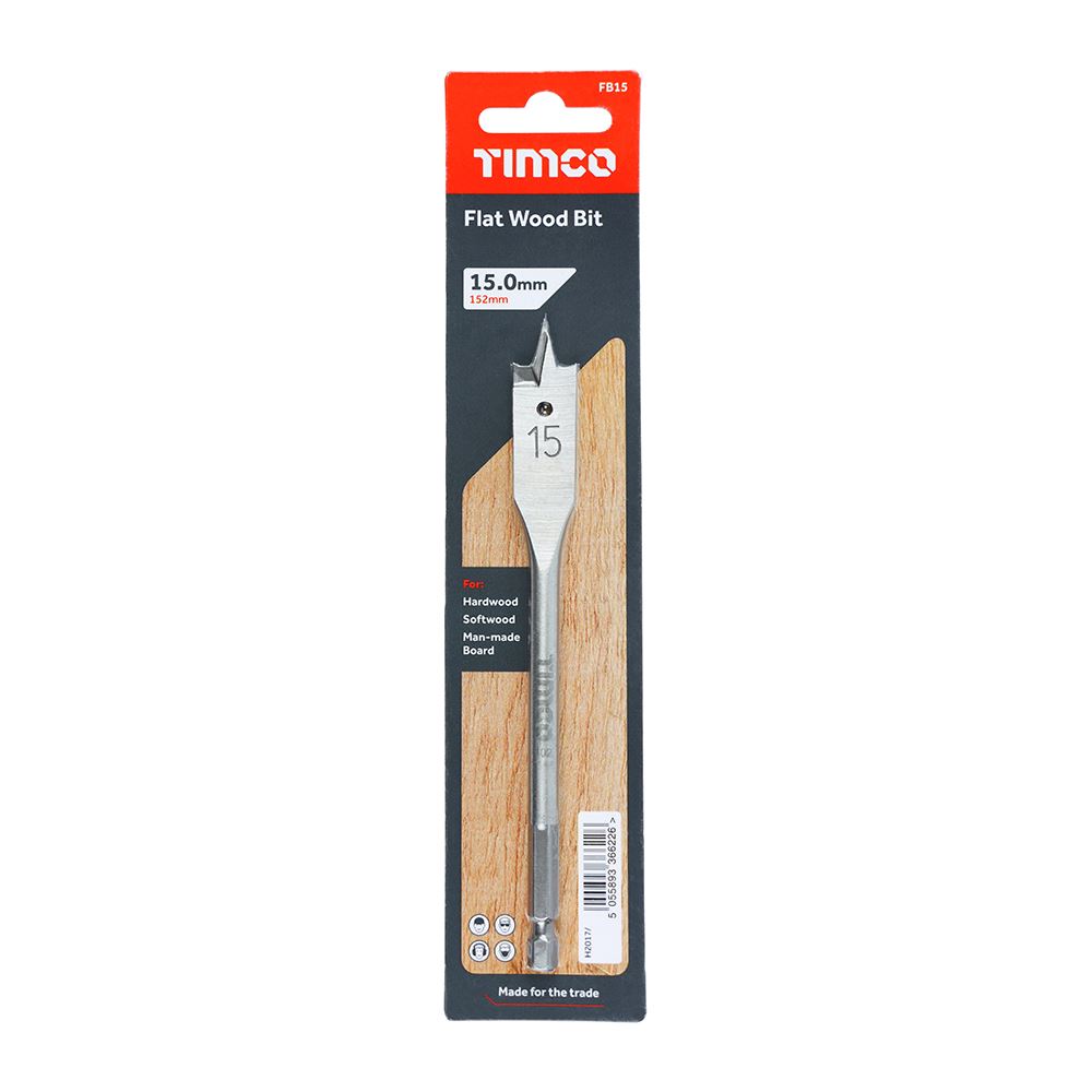 TIMCO Flat Wood Bit 15.0 x 152 Pack 1